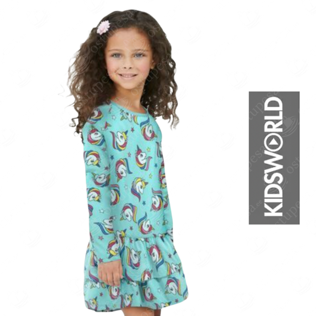 Kleit tüdrukutele ükssarvikutega, sinine, KidsWorld