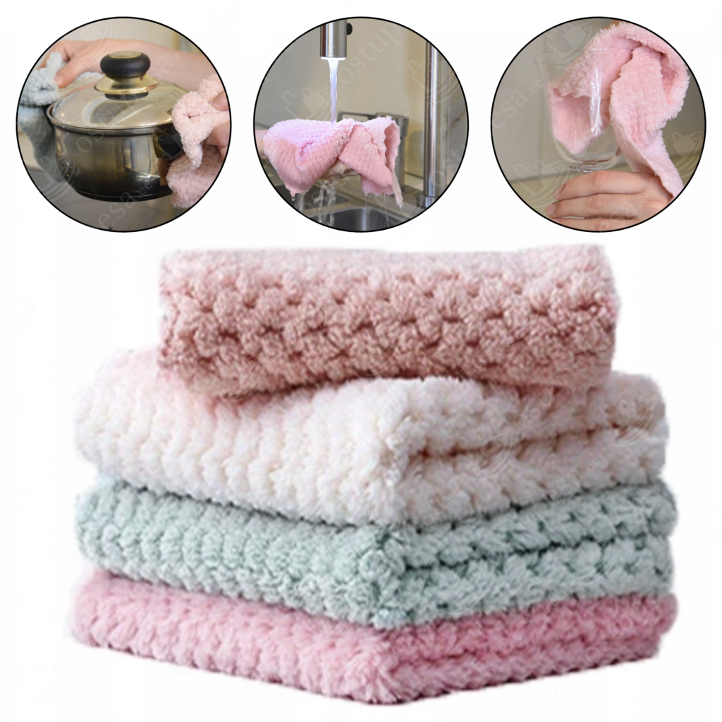 Puhastuslapid hea imavusega, 4 tk komplektis, 2 komplekti koos