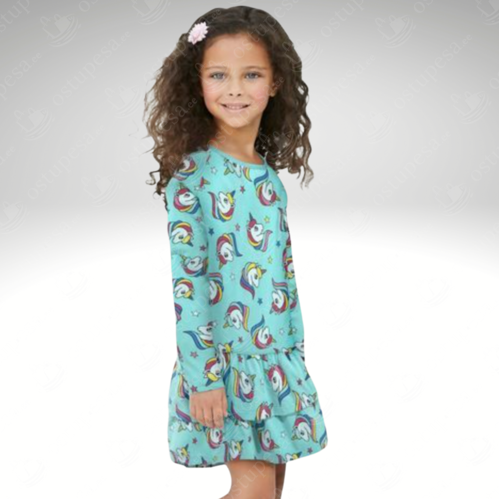 Kleit tüdrukutele ükssarvikutega, sinine, KidsWorld