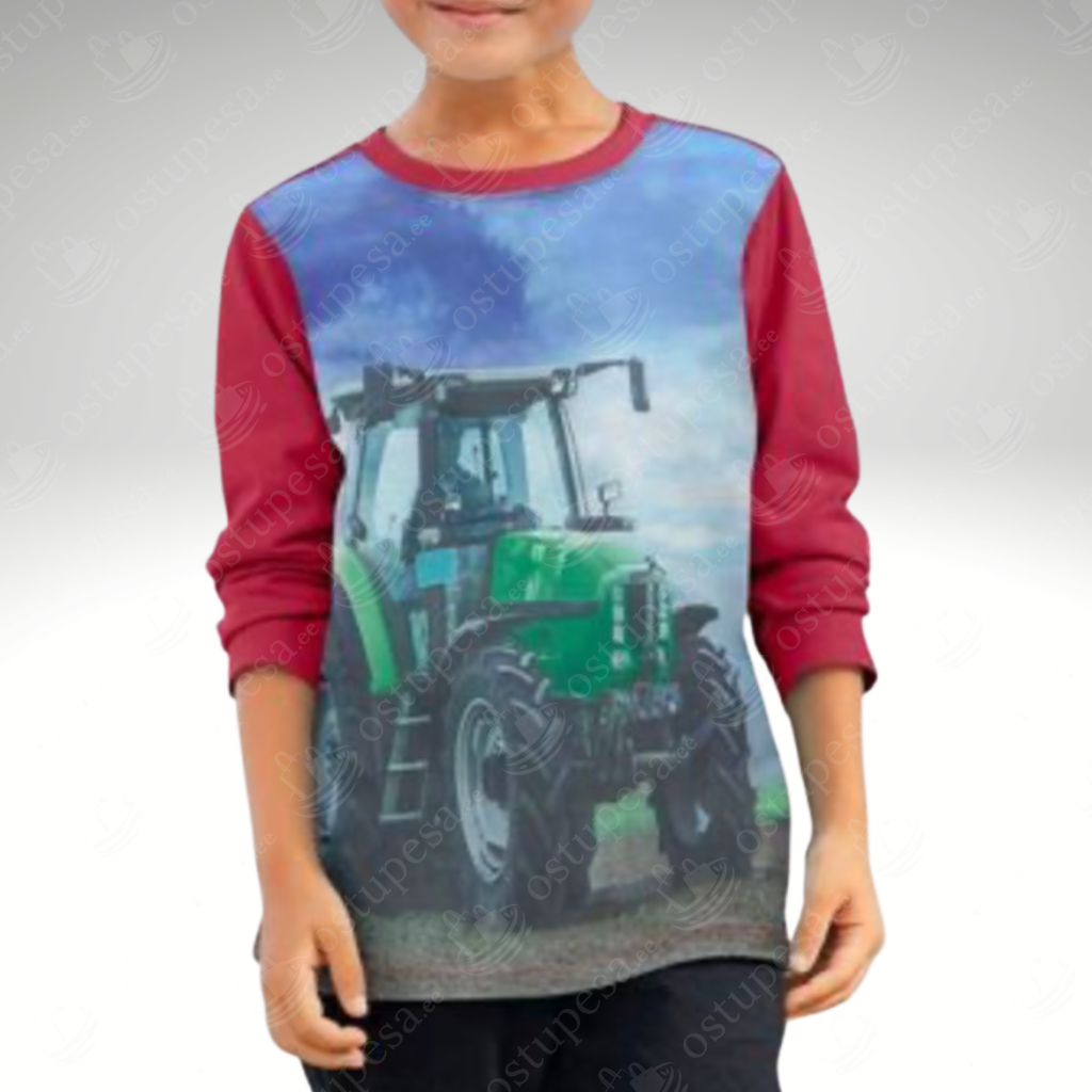 Poiste pluus pikkade käistega, traktori pildiga, Kidsworld