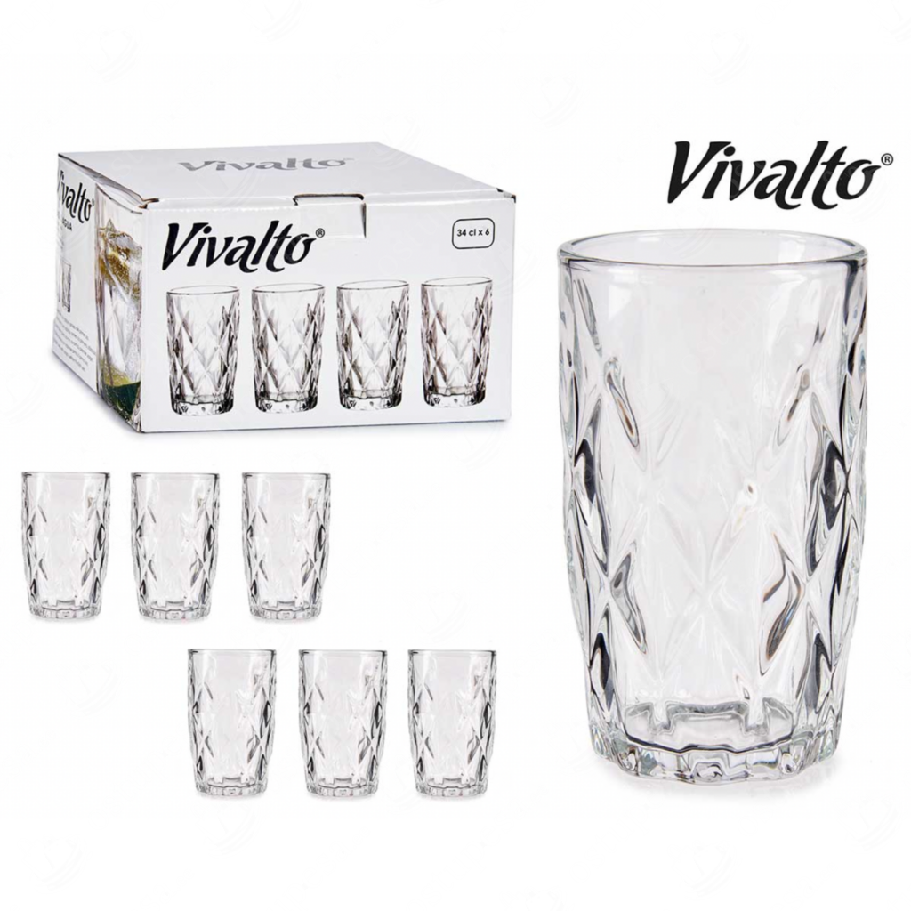 6-osaline klaaside komplekt, 340 ml, Vivalto