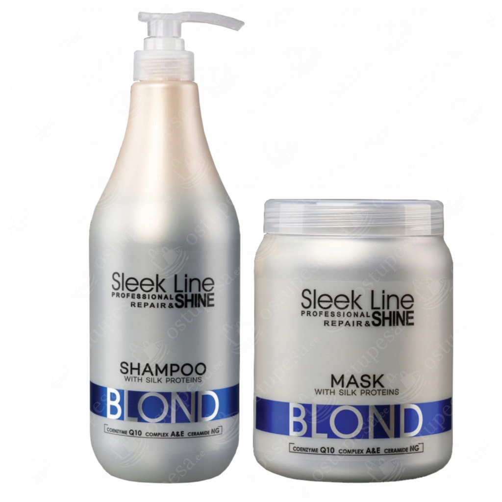 Šampoon ja mask blondidele juustele Sleek Line Blond komplektis, 1L, Stapiz