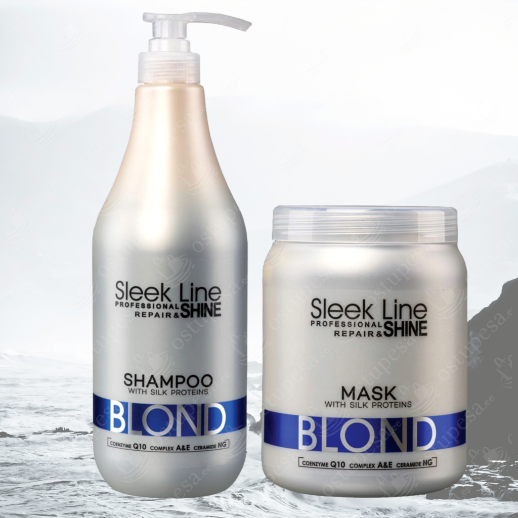 Šampoon ja mask blondidele juustele Sleek Line Blond komplektis, 1L, Stapiz