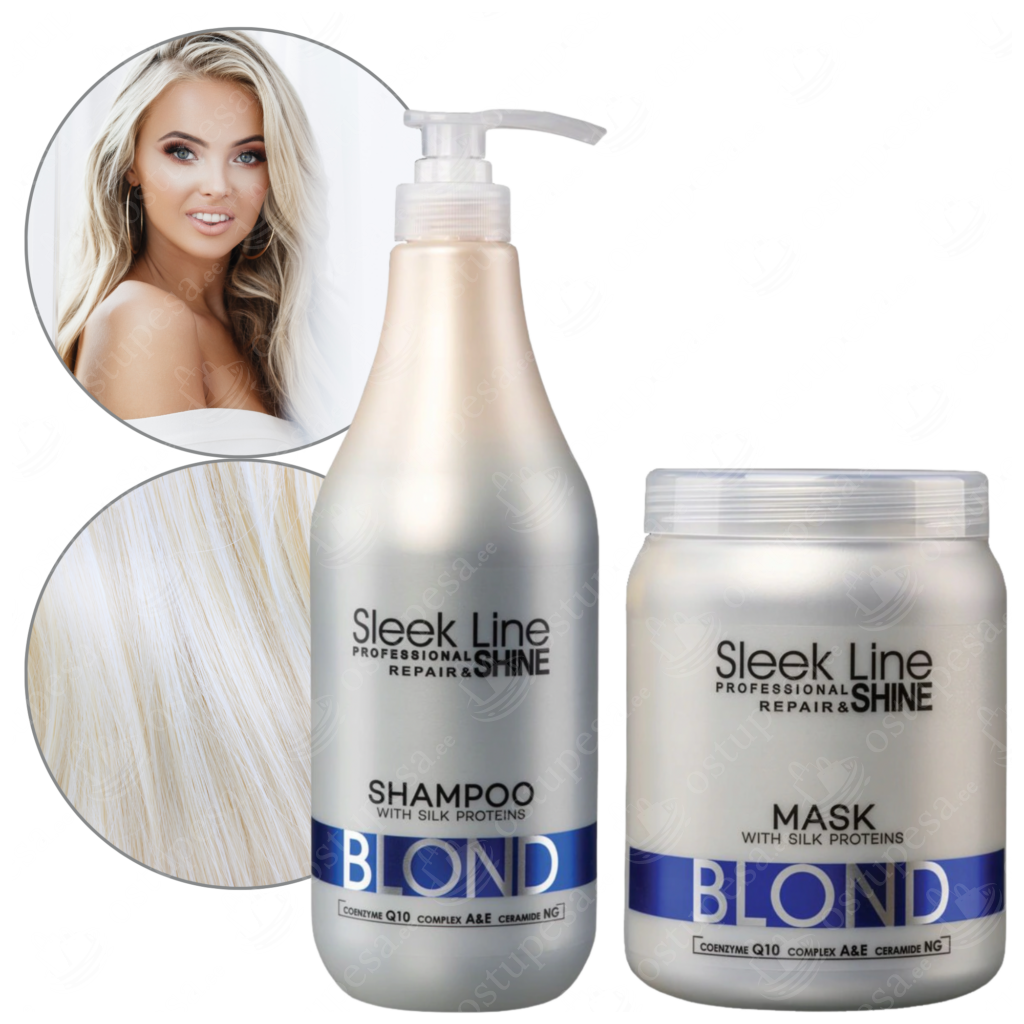 Šampoon ja mask blondidele juustele Sleek Line Blond komplektis, 1L, Stapiz