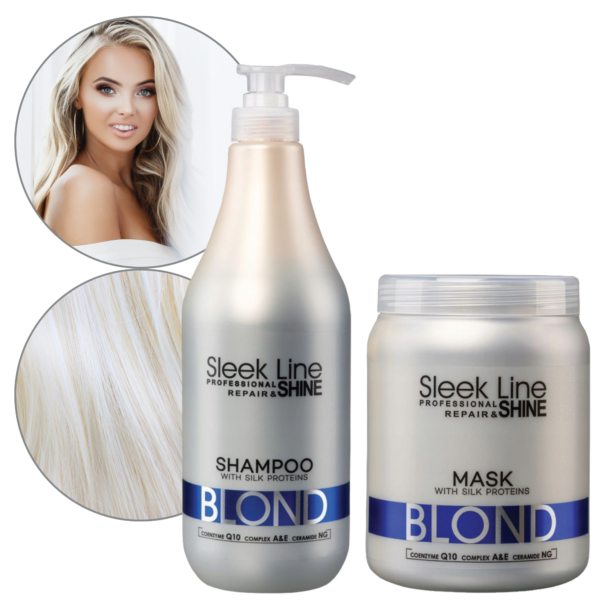 Šampoon ja mask blondidele juustele Sleek Line Blond komplektis, 1L, Stapiz
