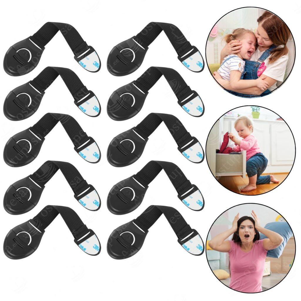 10-osaline lapselukkude komplekt, must