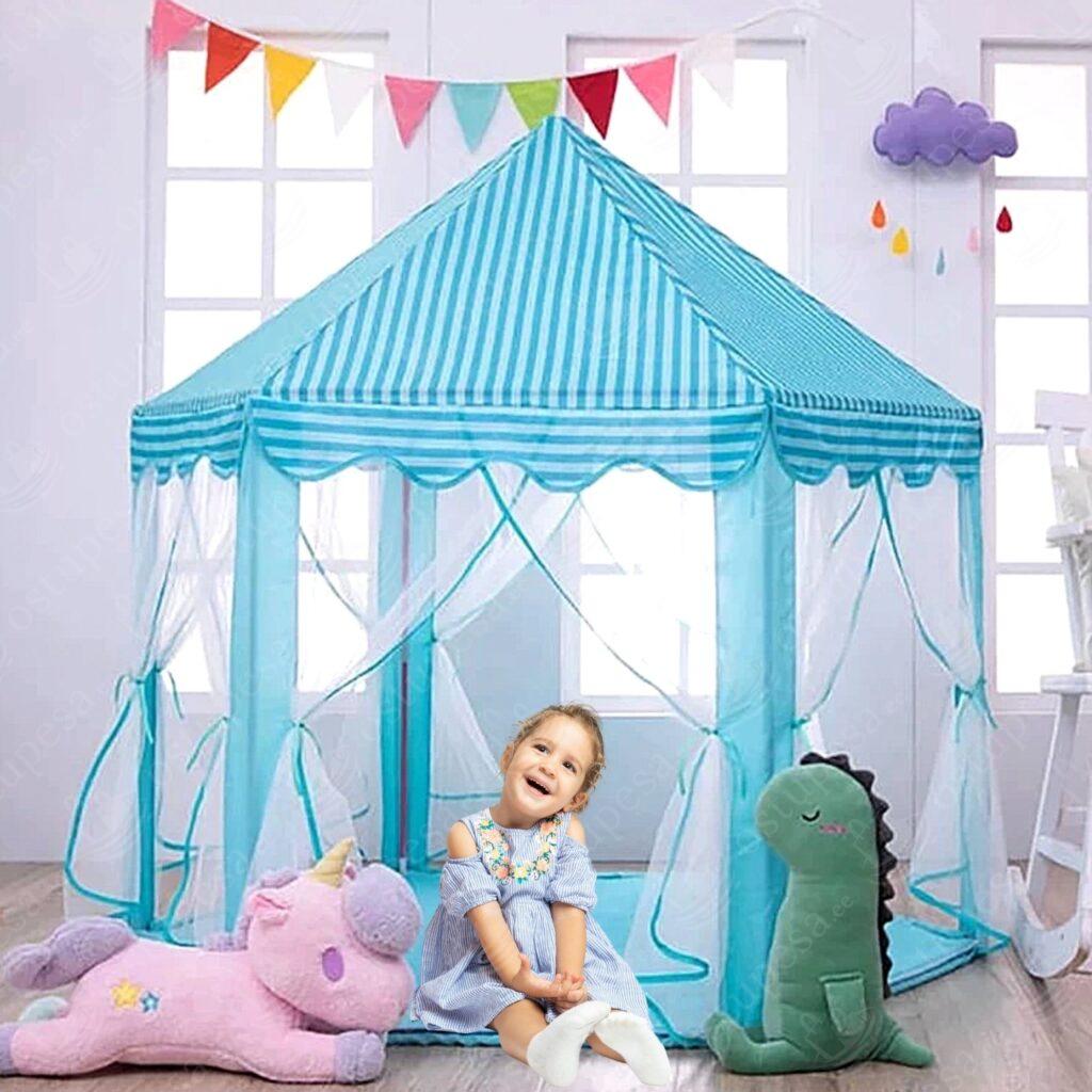 Laste mängutelk, sinine loss, 135x135x140 cm