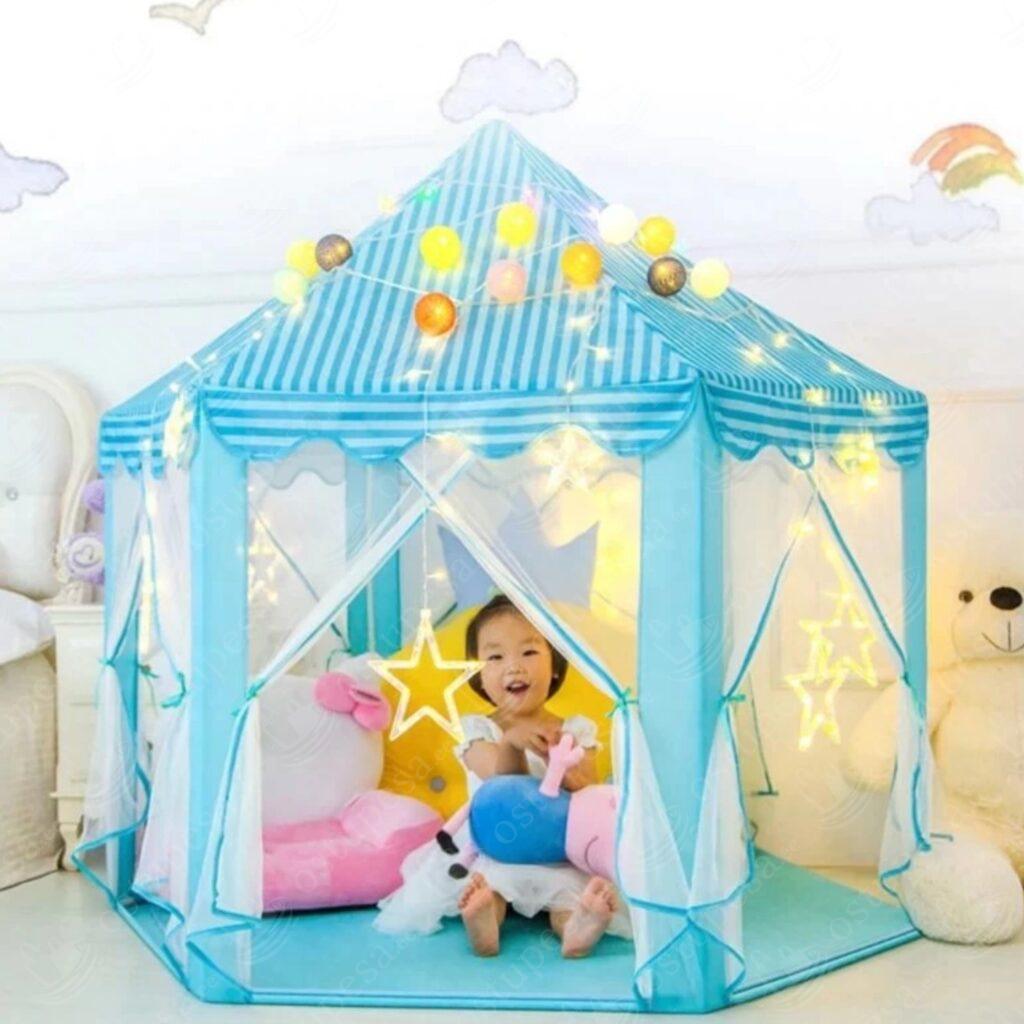 Laste mängutelk, sinine loss, 135x135x140 cm