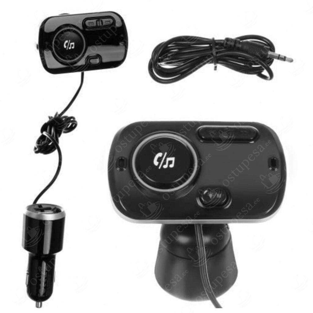 Multifunktsionaalne FM transmitter autosse, mikrofoniga (USB, Bluetooth, MP3)