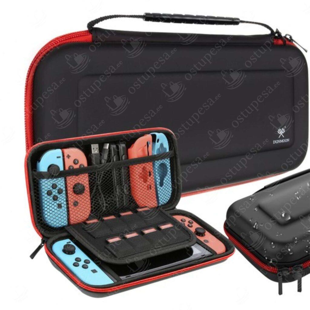 Nintendo switch kott, must-punane
