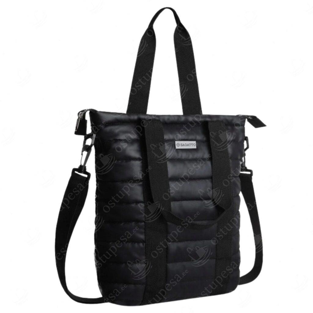 Mahukas õlakott, tepitud, must, Zagatto