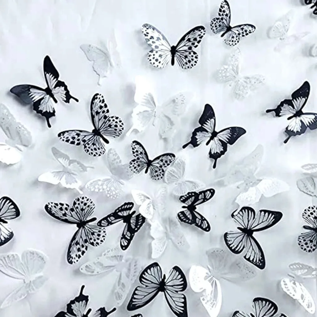 Dekoratiivsed 3D liblikad, 18 tk komplektis