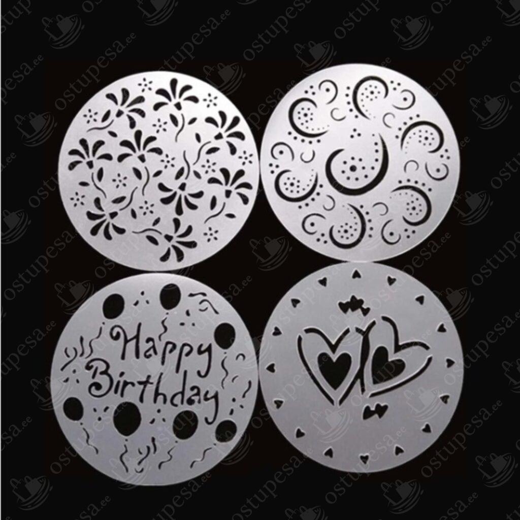 Tordišabloonid, 4 tk komplektis