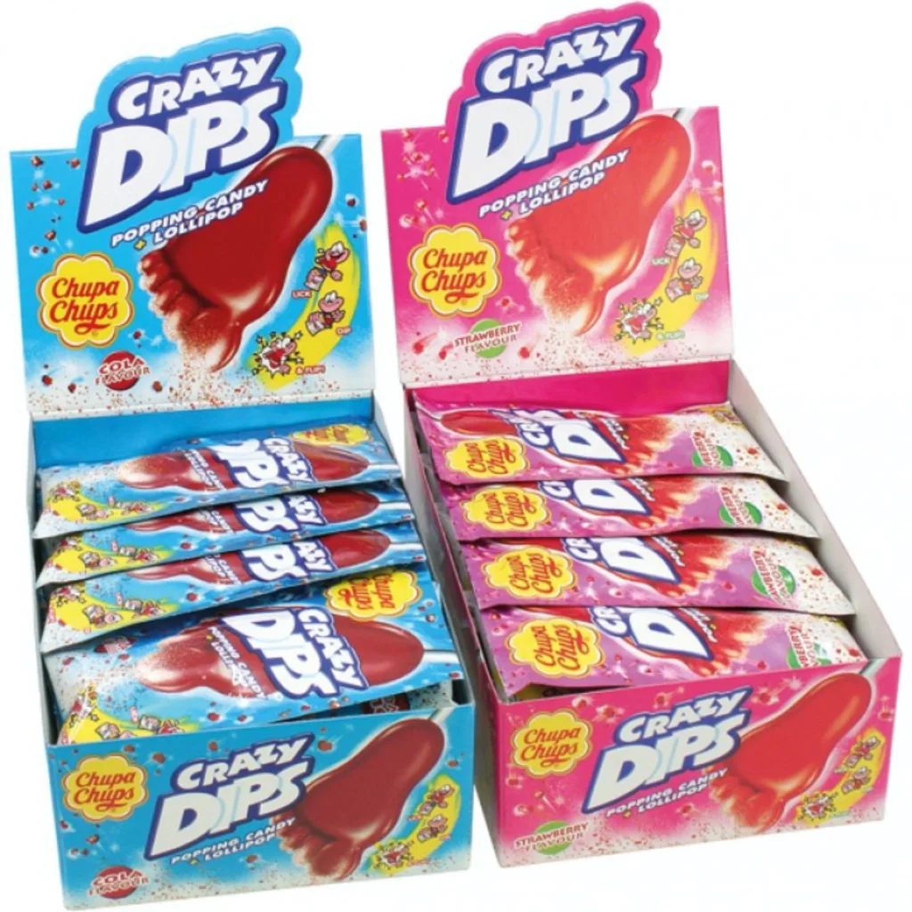 Crazy Dips pulgakomm prõksuva suhkrupuruga 14 g, 24 tk komplektis, Chupa Chups