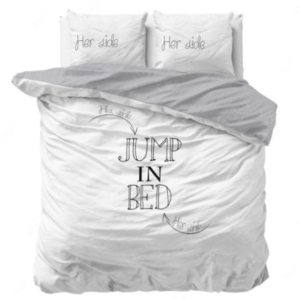 Voodipesukomplekt, puuvillane, valge, “Jump in bed”