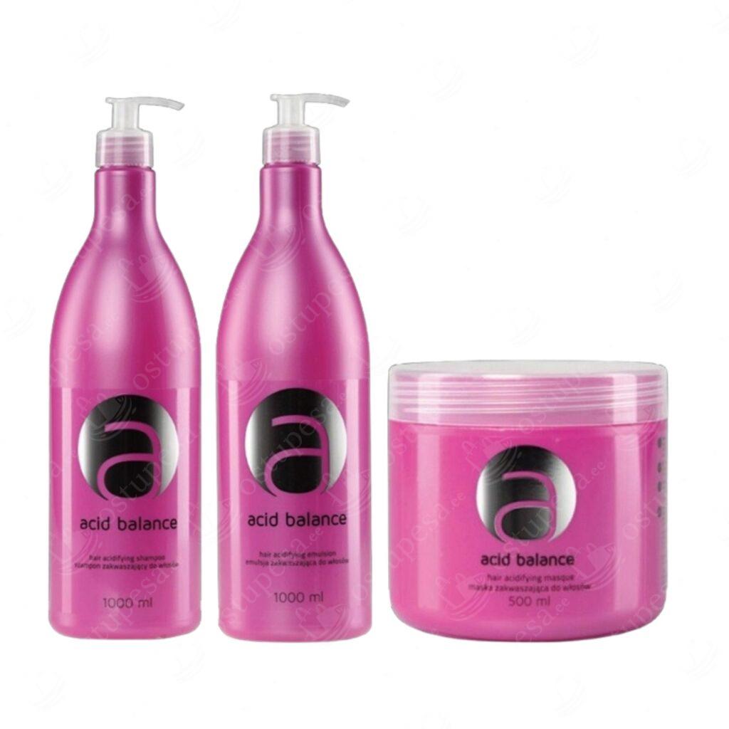 3-osaline juuksehoolduskomplekt, šampoon 1000 ml+palsam 1000 ml+mask 500 ml, Acid Balance
