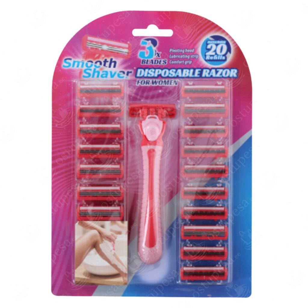 Naiste raseerija varuteradega, Smooth Shaver, 2 pakki komplektis