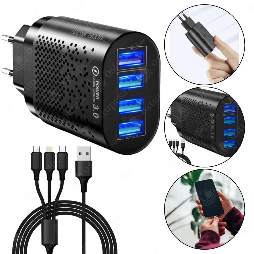 4 pesaga laadija ja 3-ühes kaabel, Izoxis