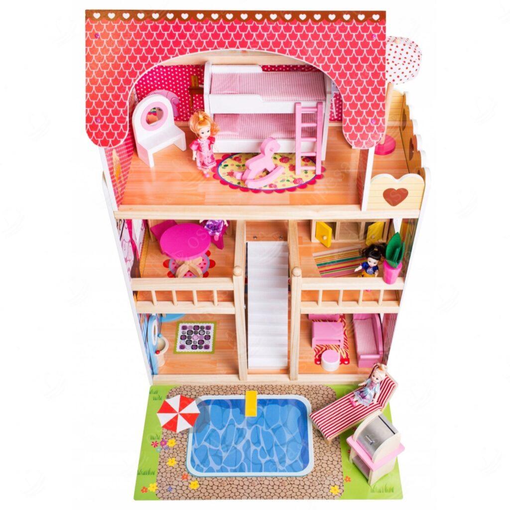 Nukumaja basseini ja LED-valgustusega, puidust, Kruzzel