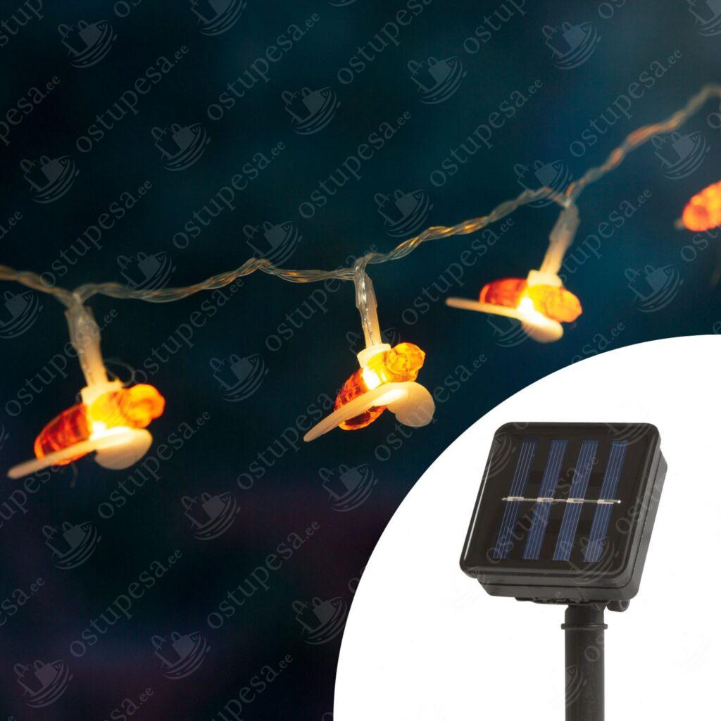 LED-õuevalgustid, 20 mesilast, päikesepaneeliga