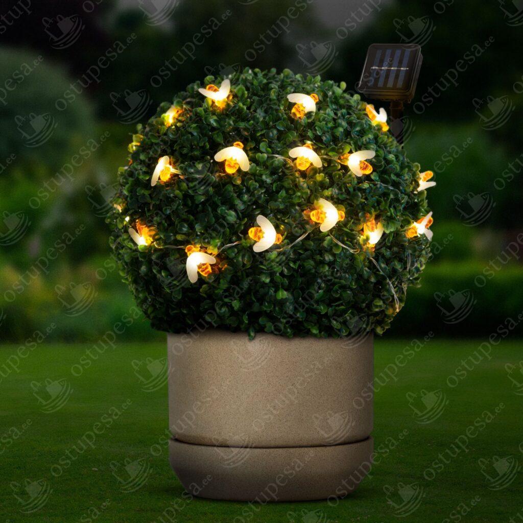 LED-õuevalgustid, 20 mesilast, päikesepaneeliga