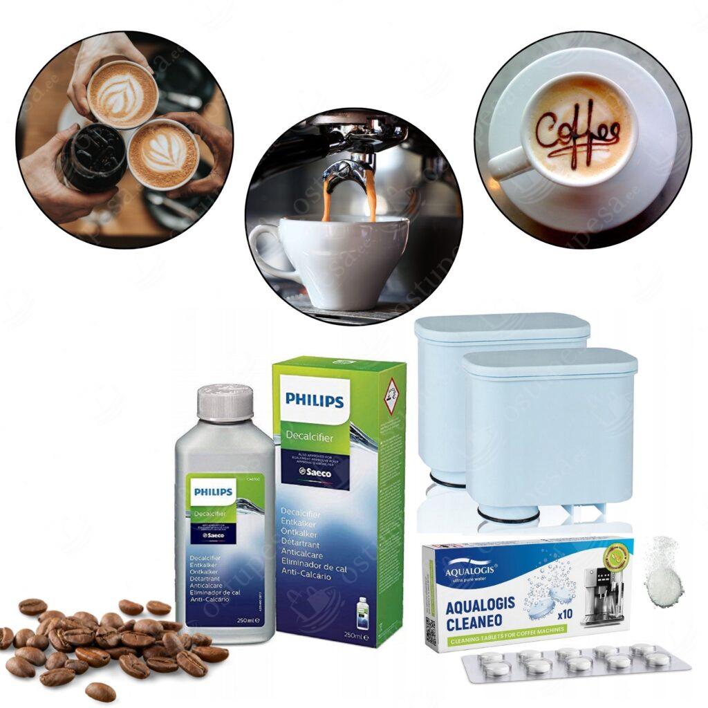 4-osaline kohvimasina puhastuskomplekt, Philips kohvimasinatele