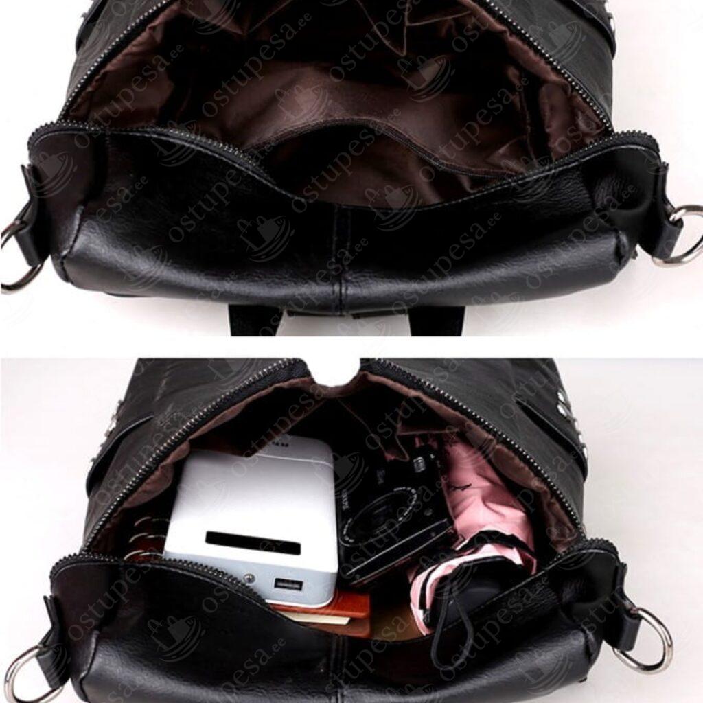 Multifunktsionaalne kott lukuga, selja-ja õlakott