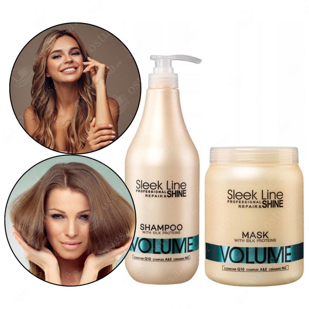 Šampoon ja mask Sleek Line Volume komplektis, 1L, Stapiz