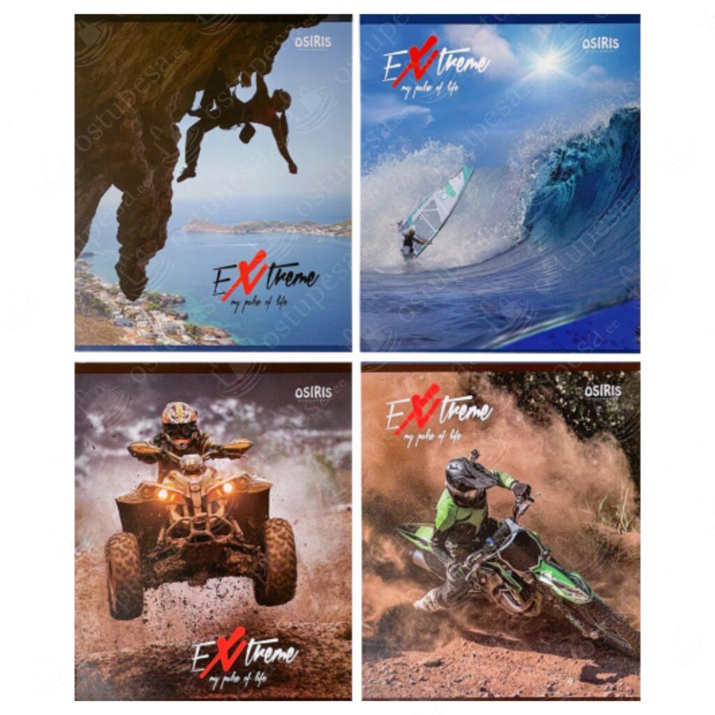 Kaustik A5, 4 x ruudulist ja 4 x joonelist komplektis