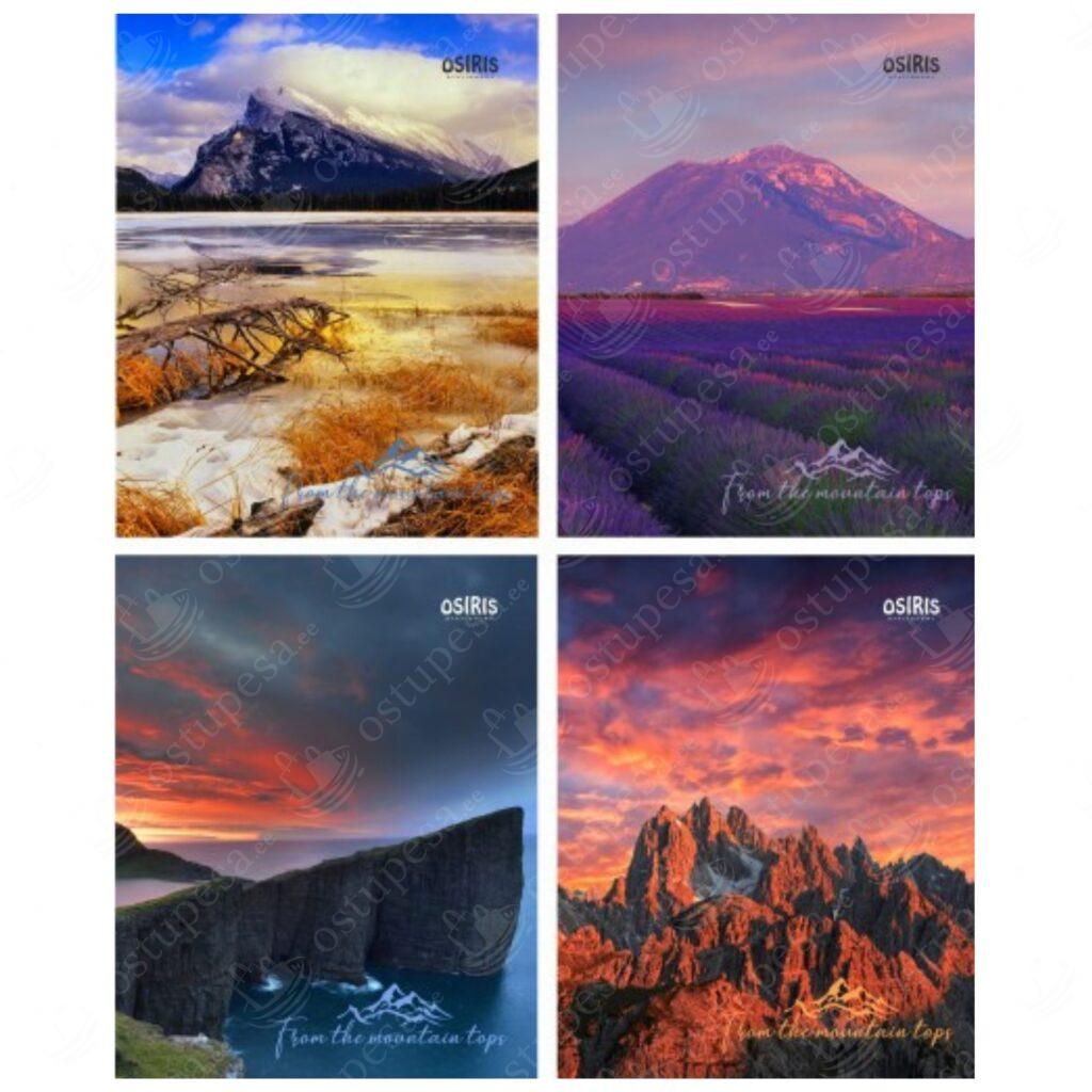 Kaustik A5, 4 x ruudulist ja 4 x joonelist komplektis