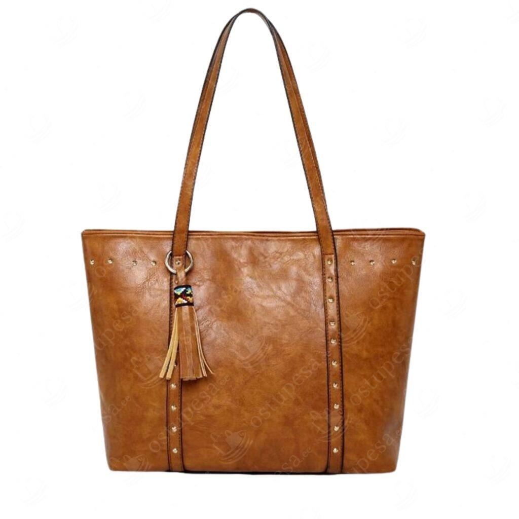 Naiste käekott neetidega, narma ripatsiga