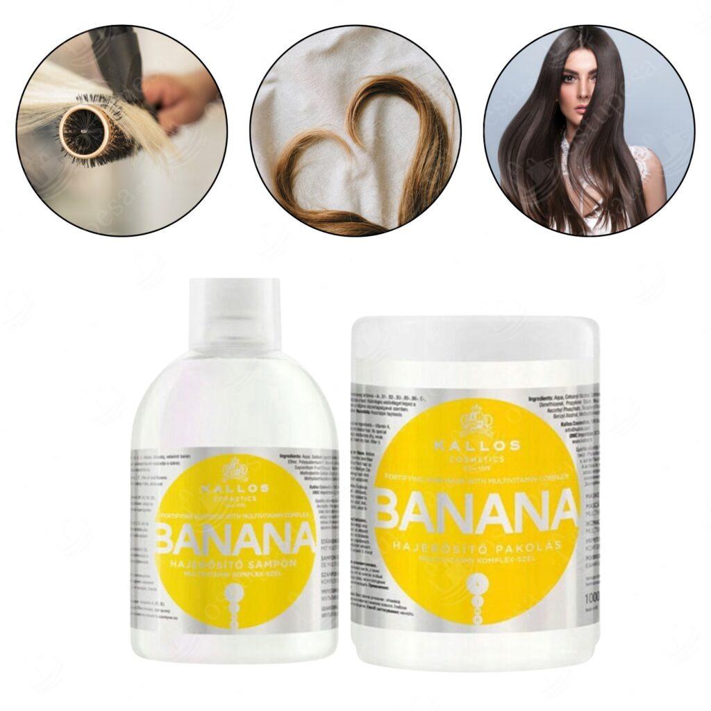 Šampoon ja juuksemask komplektis, banaaniekstraktiga, 1L+ 1L, Kallos