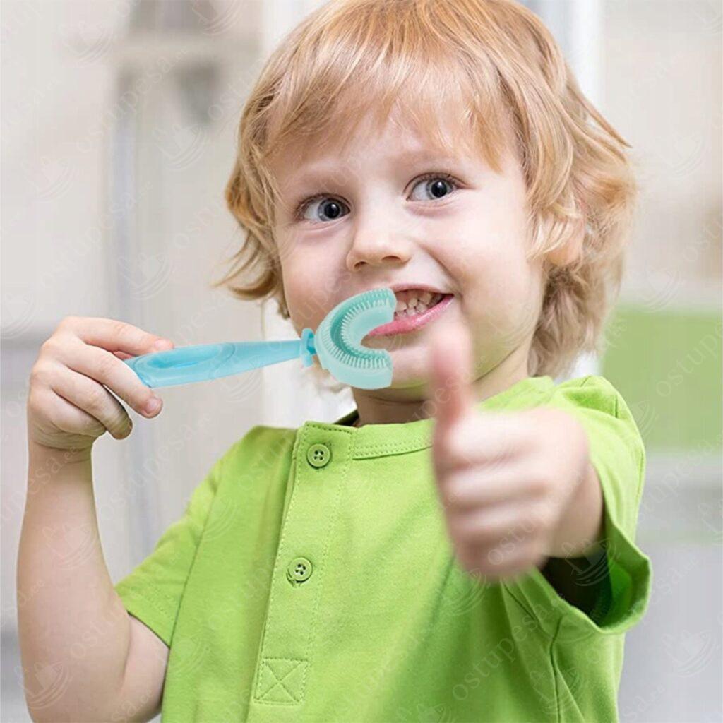 Laste hambahari, silikoonist, U-kujuline, 3 tk komplektis