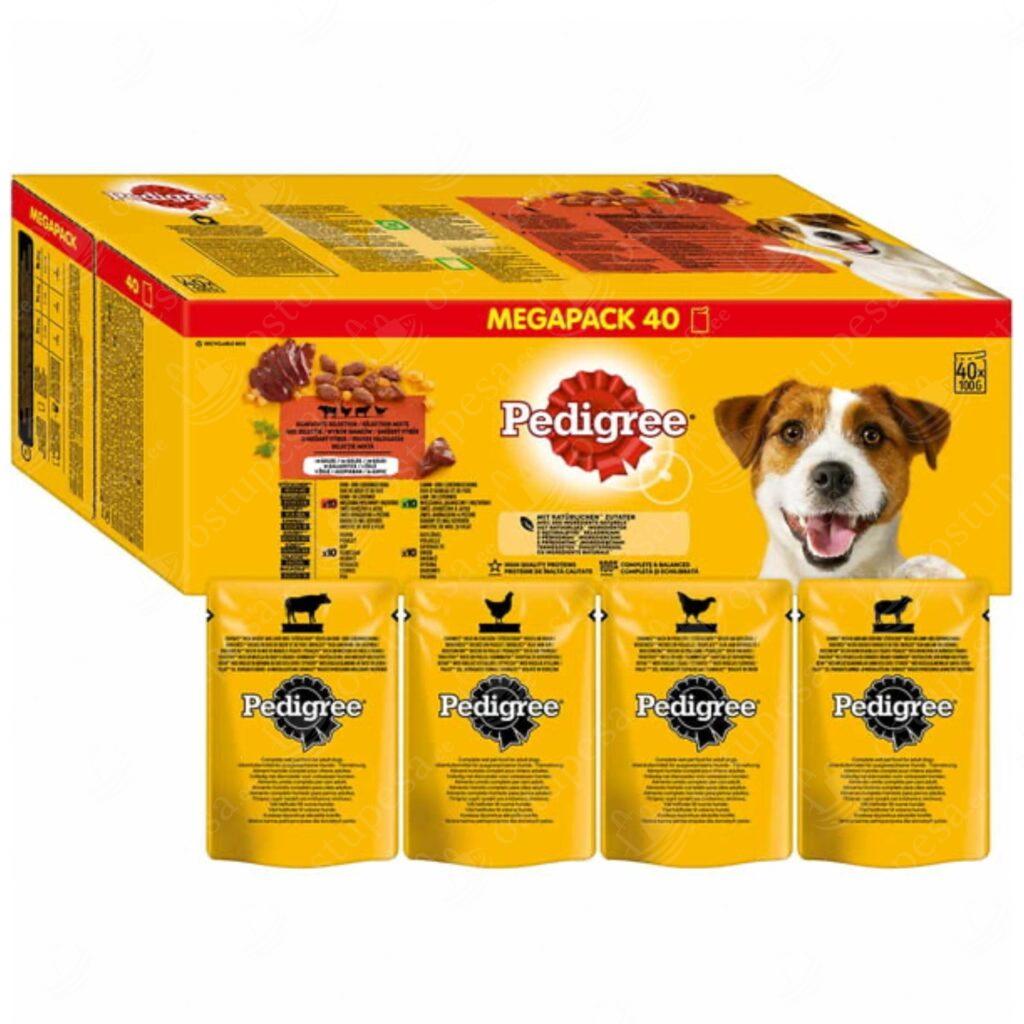 Märgtoit koertele, Pedigree, 40 x 100g pakis