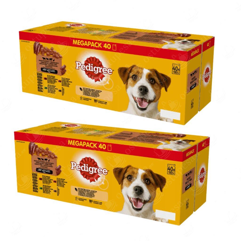 Märgtoit koertele, Pedigree, 40 x 100g pakis