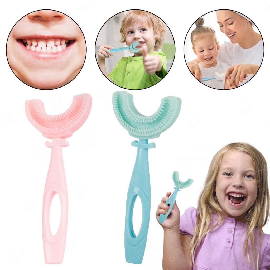 Laste hambahari, silikoonist, U-kujuline, 3 tk komplektis