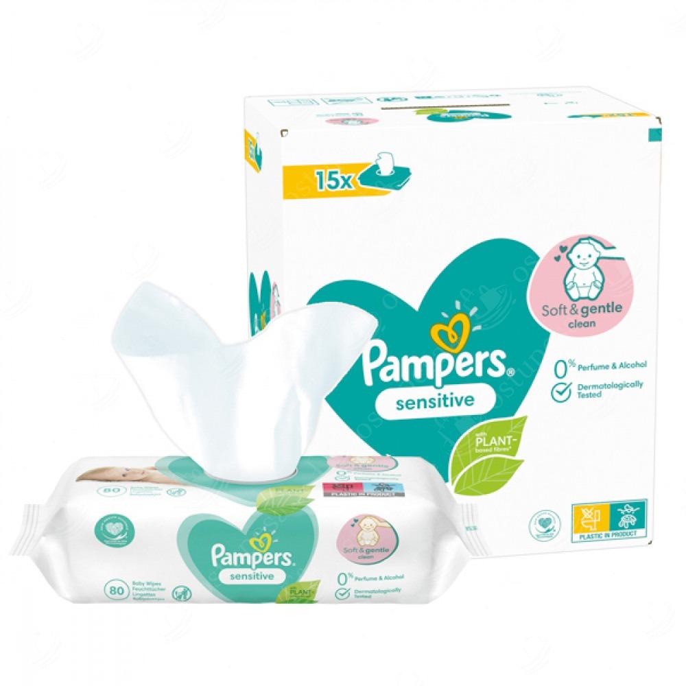 Niisked salvrätikud, tundlikule nahale, Pampers, 15 pakki kastis
