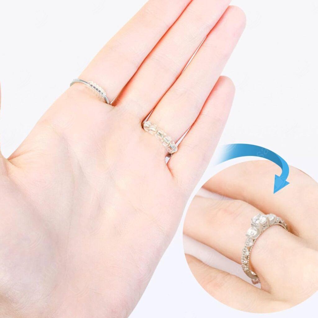 Sõrmuse suuruse reguleerija, silikoonist, 12 tk komplektis