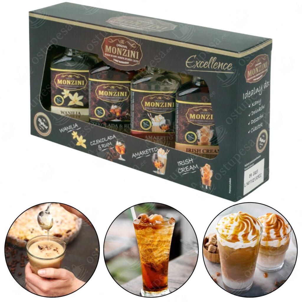 4-osaline kohvisiirupite komplekt, 4 x 50 ml, Monzini