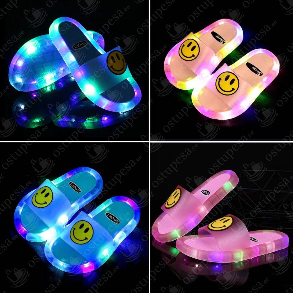 LED-valgustusega plätud lastele, naerunäoga