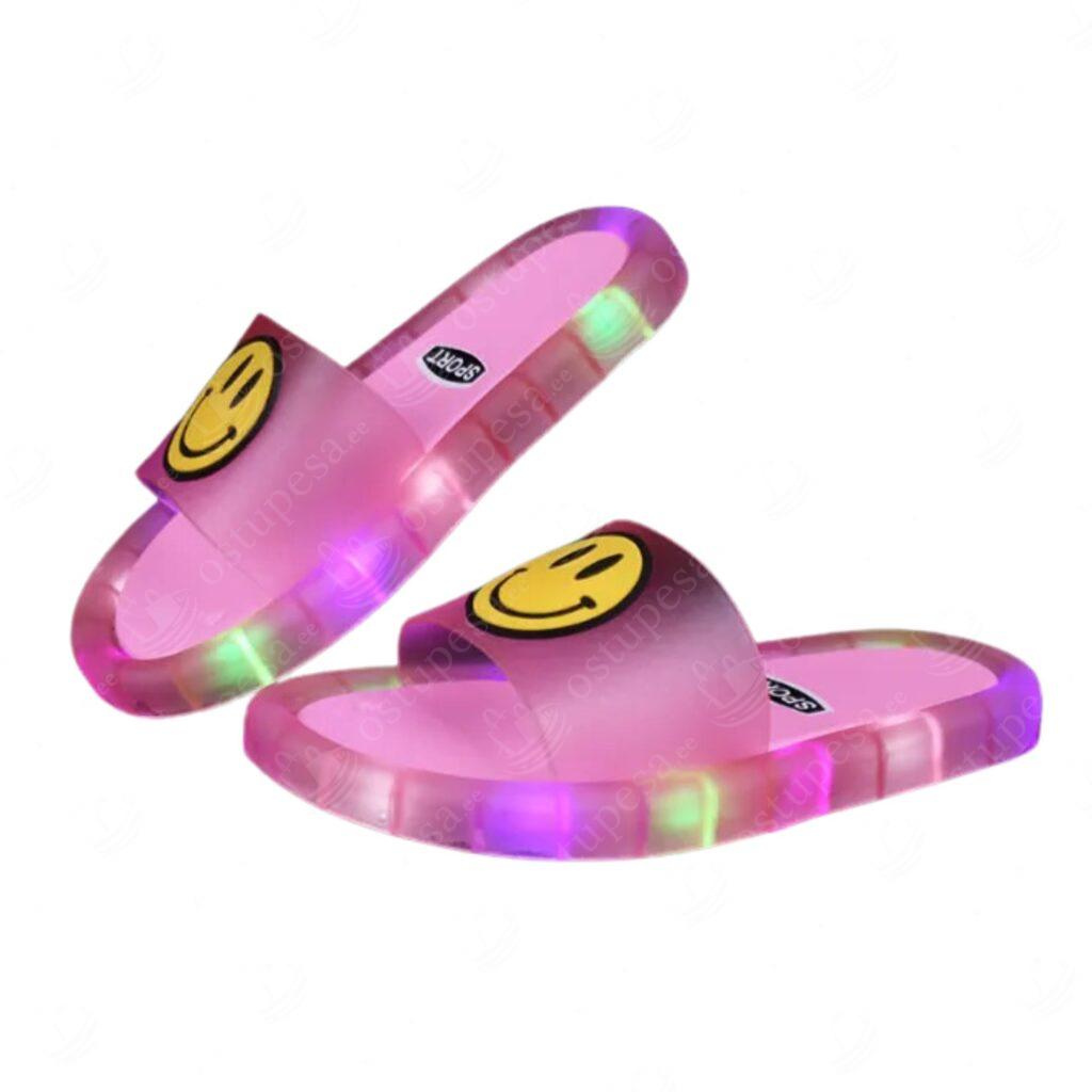 LED-valgustusega plätud lastele, naerunäoga