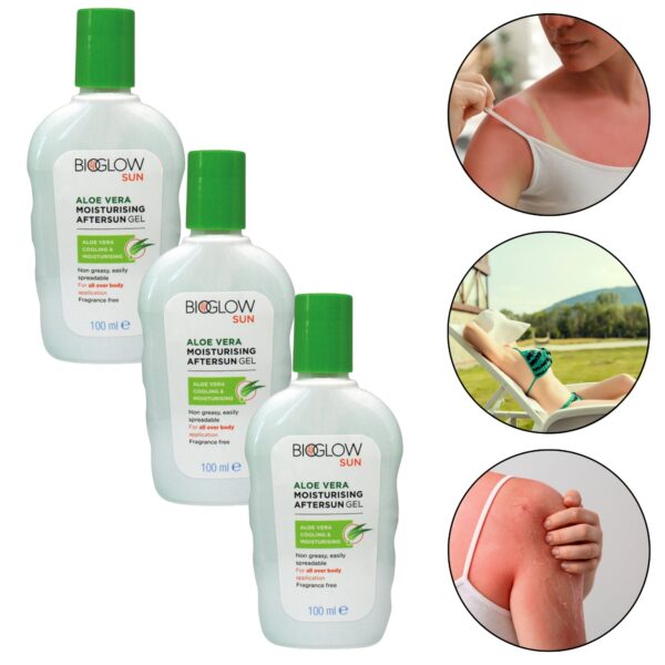 Päevitusjärgne geel aloe veraga, 100 ml, BioGlow, 3 tk komplektis