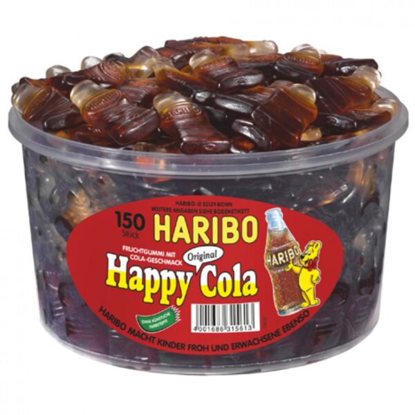 Kummikommid, Happy Cola, Haribo, 150 tk karbis