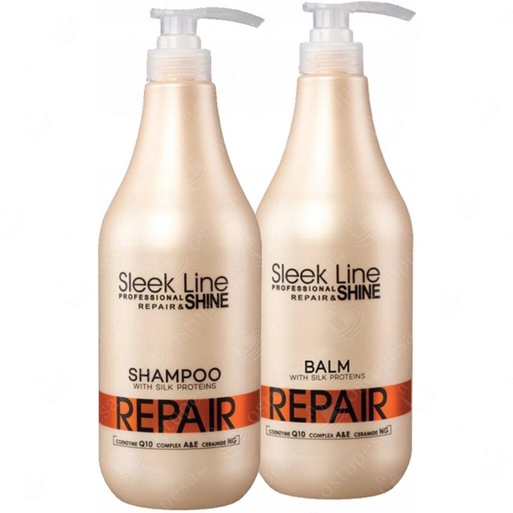 Šampoon ja palsam Sleek Line Repair komplektis, 1L + 1 L, Stapiz