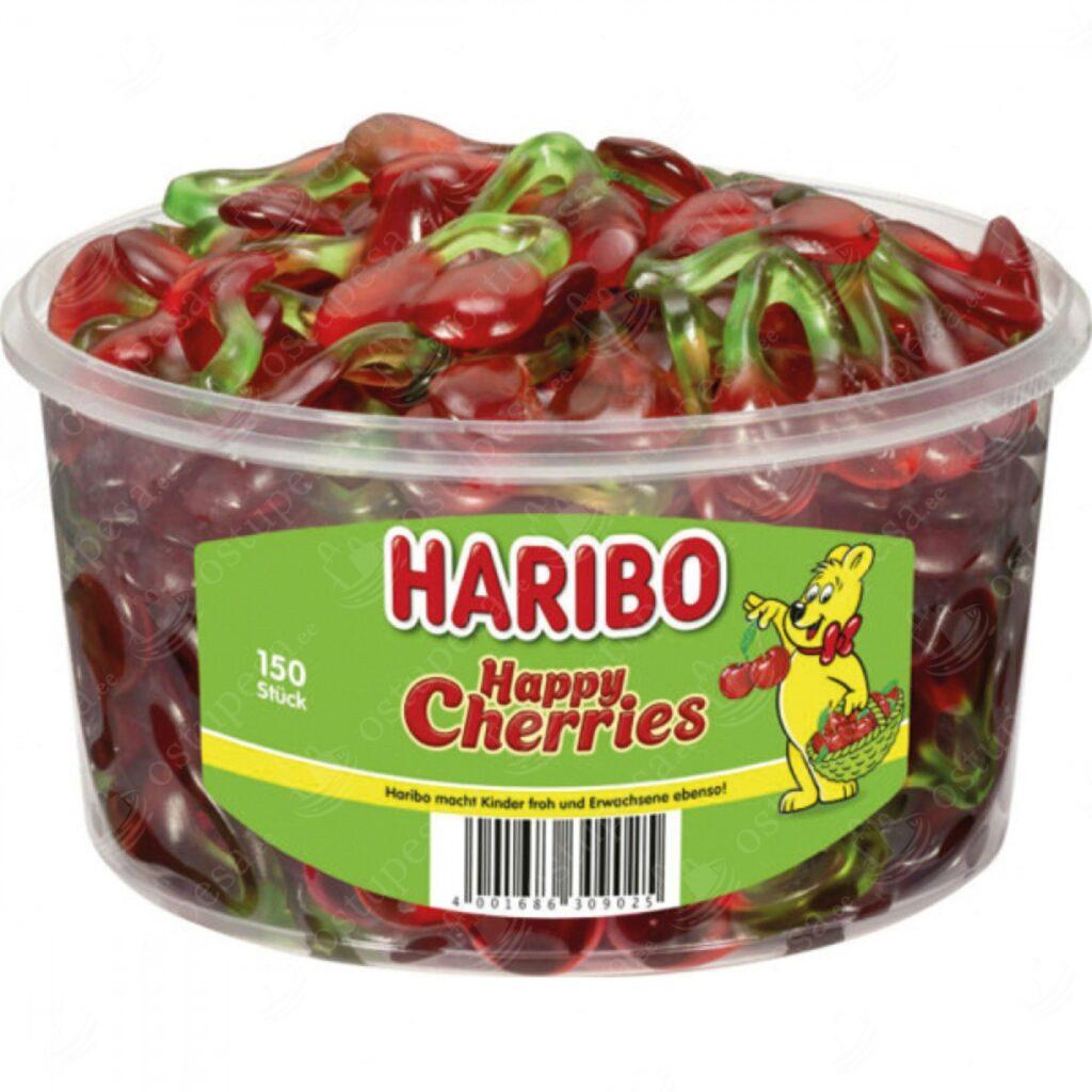 Kummikommid, Happy Cherries, Haribo, 150 tk karbis