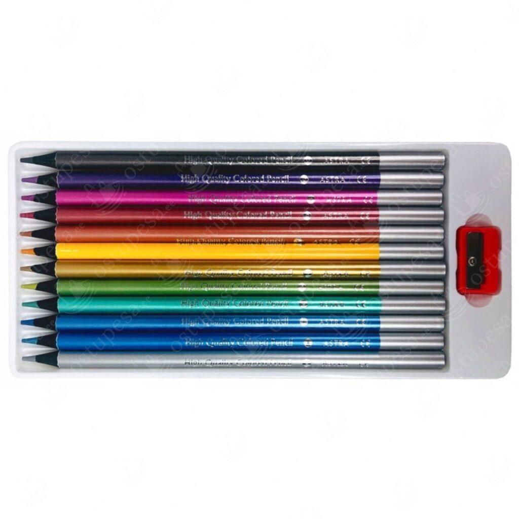 Värvilised pliiatsid, Astra, 3 erinevat pakki komplektis