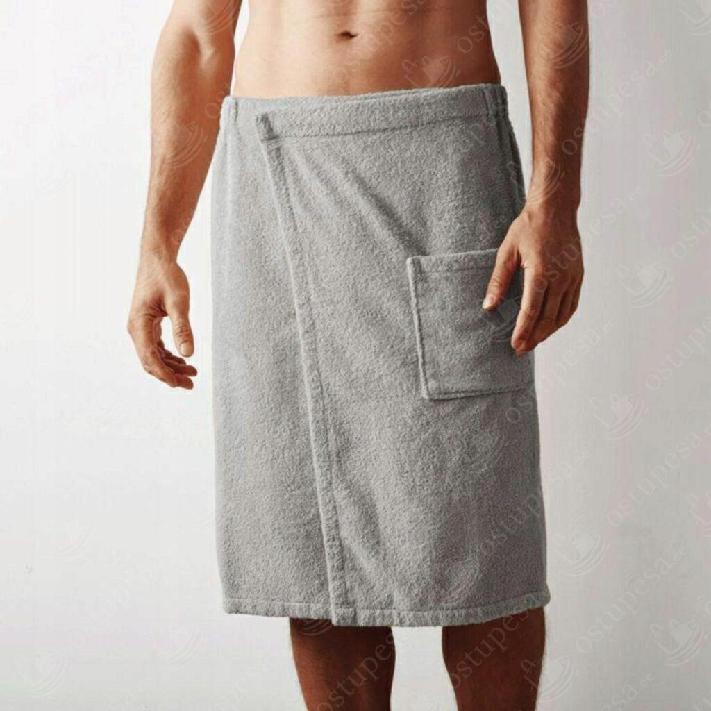 Saunarätik ja turban komplektis, hall