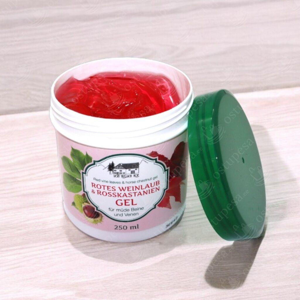 Geel punase viinamarjalehe ja hobukastani ekstraktiga, 250 ml, Vom Pullach Hof, 2 tk komplektis