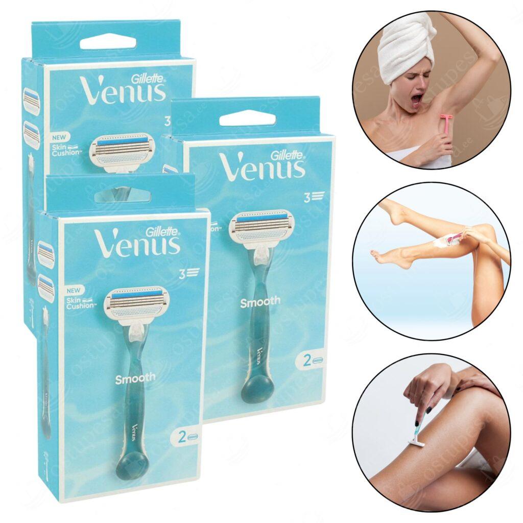 Venus raseerija 2 teraga, Gillette, 3 pakki komplektis