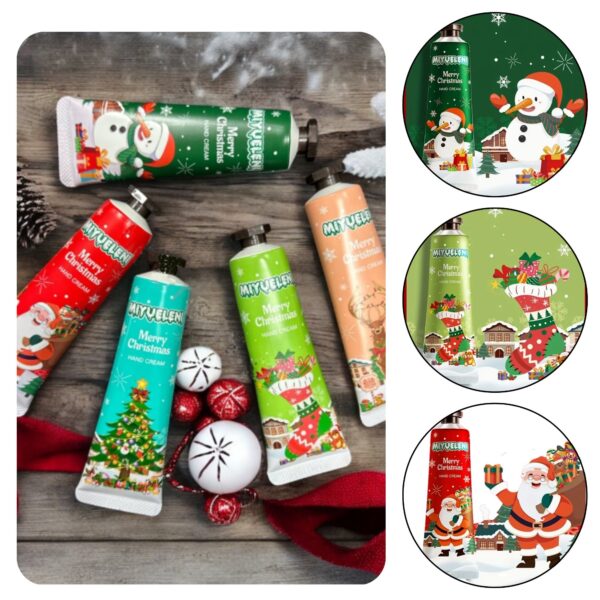 Jõuluteemalised kätekreemid, 5 tk komplektis